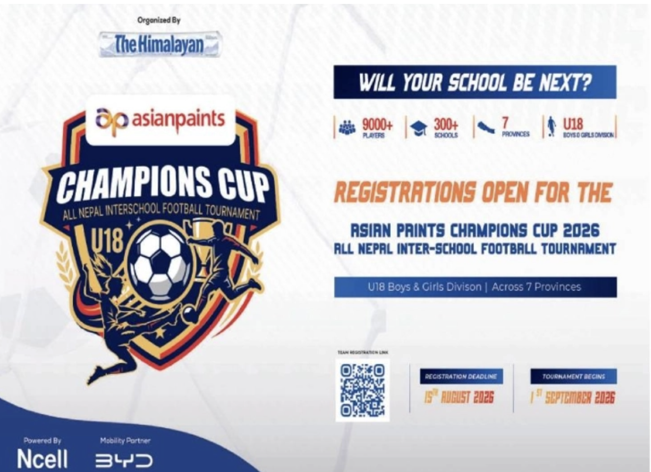 All-Nepal U-18 Inter-School Football Tournament opens registration